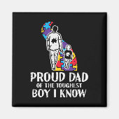 Proud Dad Tougest Boy Autism Awareness Aspap Magneet (Voorkant)