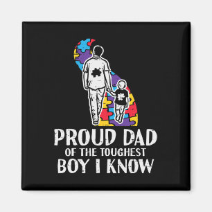 Proud Dad Tougest Boy Autism Awareness Aspap Magneet