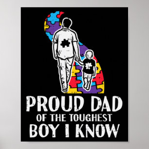 Proud Dad Tougest Boy Autism Awareness Aspap Poster