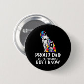 Proud Dad Tougest Boy Autism Awareness Aspap Ronde Button 5,7 Cm (Voorkant /achterkant)