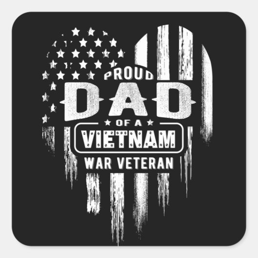 Proud Dad Vietnam Vet Son Veterans Day Vierkante Sticker (Voorkant)