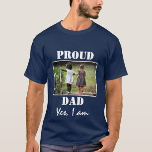 PROUD DAD YY I AM Photo BLUE T-shirt