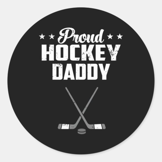 Proud Daddy Hockey Vaders Dag Ronde Sticker (Voorkant)