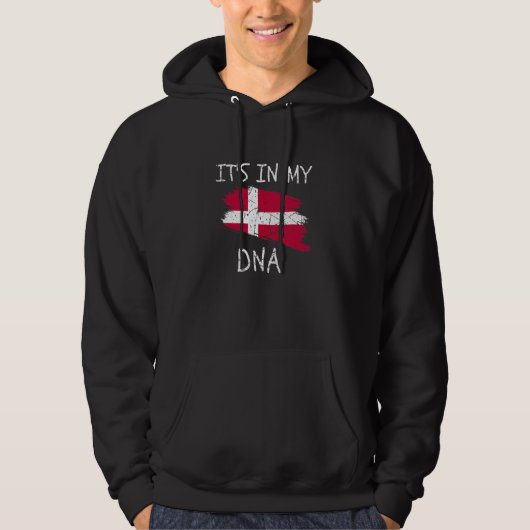 Proud Danish Pride Flag It's in my DNA Denmark Hoodie (Voorkant)