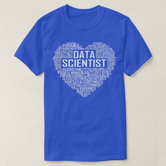 Proud Data Scientist Heart Gift Data Science Gradu T-shirt (Design voorkant)