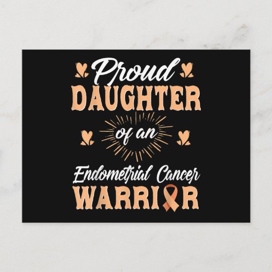 Proud Daughter Endometrial Uterine Cancer Warrior Briefkaart (Voorkant)
