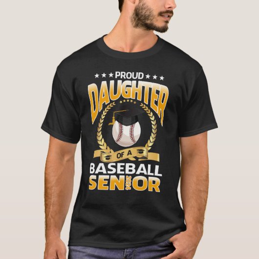 Proud Daughter Of A Baseball Senior 2024 Graduatio T-shirt (Voorkant)