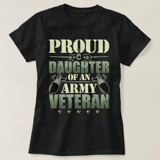 Proud Daughter Of An Army Veteran Camouflage T-shirt (Design voorkant)