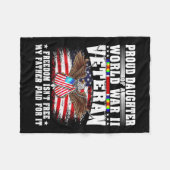 Proud Daughter Of World War 2 Veteran Military Vet Fleece Deken (Voorkant (Horizontaal))