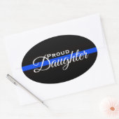 PROUD DAUGHTER POLITIEBUREAU OVAL BUMPERSTICKER OVALE STICKER (Envelop)