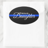 PROUD DAUGHTER POLITIEBUREAU OVAL BUMPERSTICKER OVALE STICKER (Tas)
