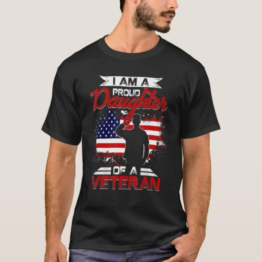 Proud Daughter Veteran Nothing Scares Patriotic Ve T-shirt (Voorkant)