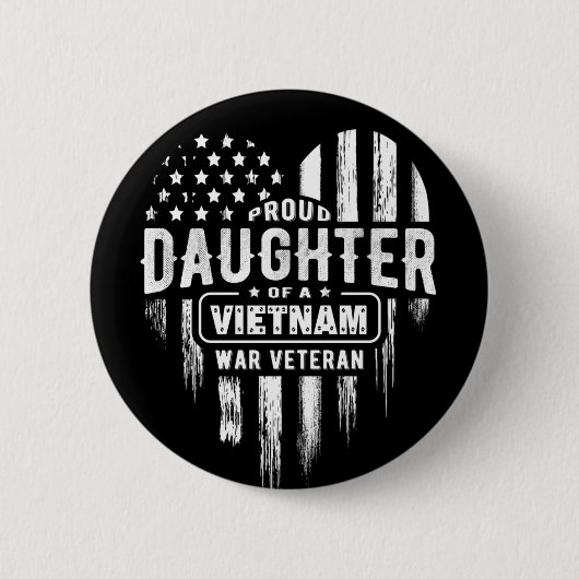 Proud Daughter Vietnam Vet Dad Ronde Button 5,7 Cm (Voorkant)