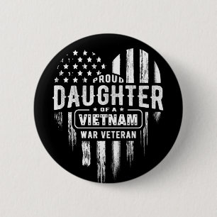 Proud Daughter Vietnam Vet Dad Ronde Button 5,7 Cm