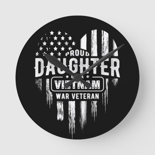 Proud Daughter Vietnam Vet Dad Ronde Klok (Voorkant)