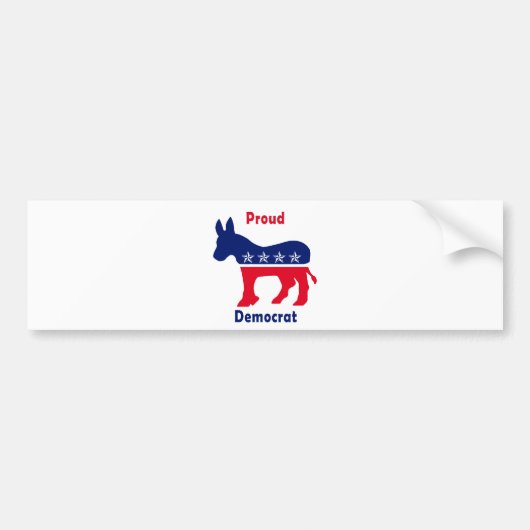 Proud Democraat Bumpersticker (Voorkant)