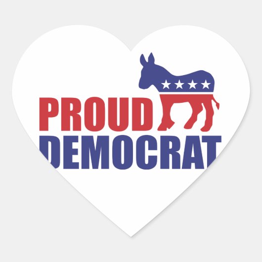 Proud Democraat Donkey Hart Sticker (Voorkant)