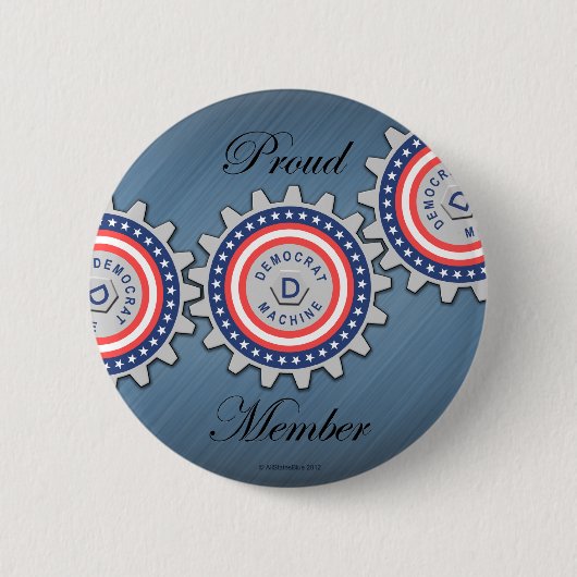 Proud Democraat Machine Member Ronde Button 5,7 Cm (Voorkant)