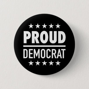 Proud Democraat Ronde Button 5,7 Cm