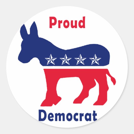 Proud Democraat Ronde Sticker (Voorkant)