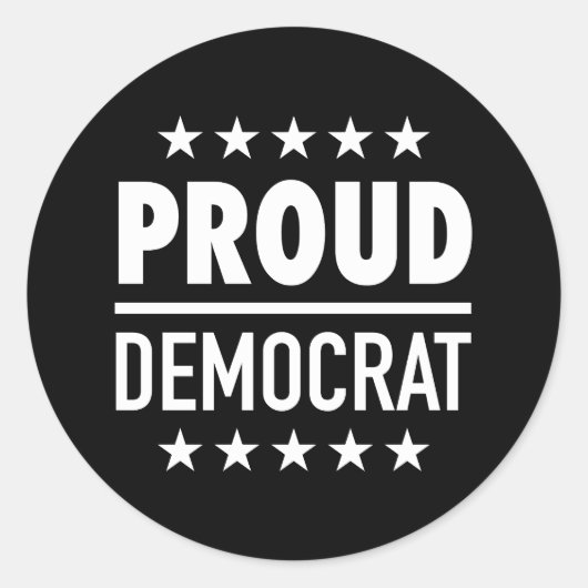 Proud Democraat Ronde Sticker (Voorkant)
