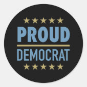 Proud Democraat Ronde Sticker (Voorkant)