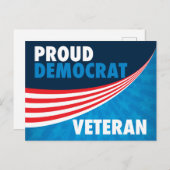 Proud Democraat Veteran Briefkaart (Voorkant / Achterkant)