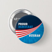 Proud Democraat Veteran Ronde Button 5,7 Cm (Voorkant /achterkant)