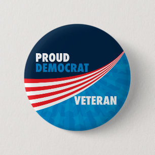 Proud Democraat Veteran Ronde Button 5,7 Cm