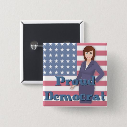 Proud Democraat Voman Flag Button (Voorkant /achterkant)