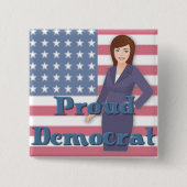 Proud Democraat Voman Flag Button (Voorkant)