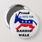 Proud-democratische Button (Voorkant /achterkant)