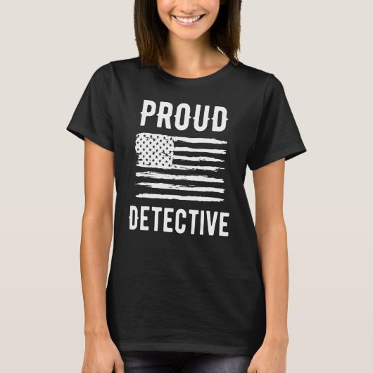 Proud Detective Profession American Flag T-shirt (Voorkant)