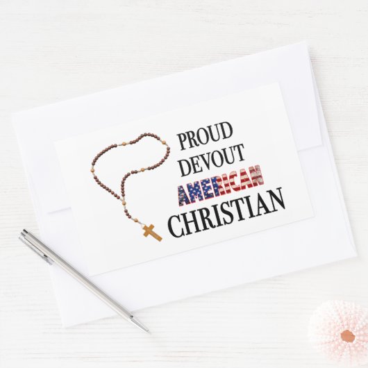 Proud Devout American Christian Sticker (Envelop)