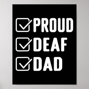 Proud doaf dad ASL Hand gebaar deaf awareness Poster