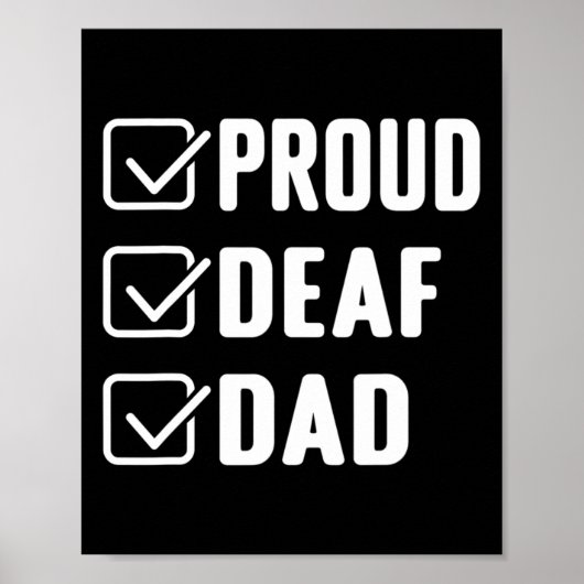 Proud doaf dad ASL Hand gebaar deaf awareness Poster (Voorkant)