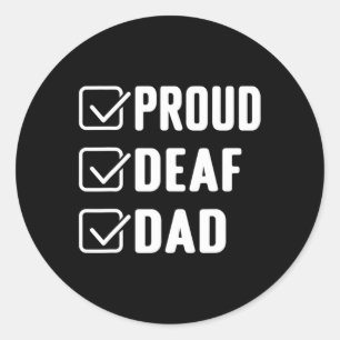 Proud doaf dad ASL Hand gebaar deaf awareness Ronde Sticker