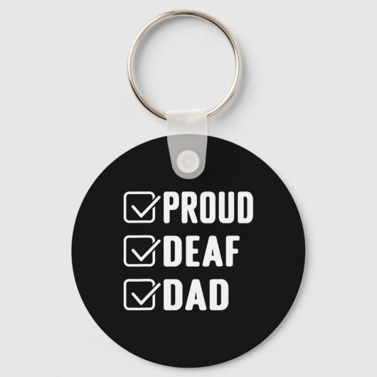 Proud doaf dad ASL Hand gebaar deaf awareness Sleutelhanger (Voorkant)
