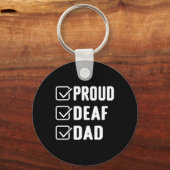 Proud doaf dad ASL Hand gebaar deaf awareness Sleutelhanger (Voorkant)