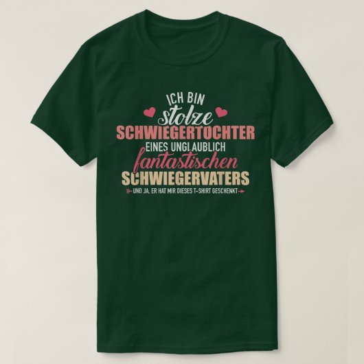 Proud-dochter in de wet van een fantastische vader t-shirt (Design voorkant)