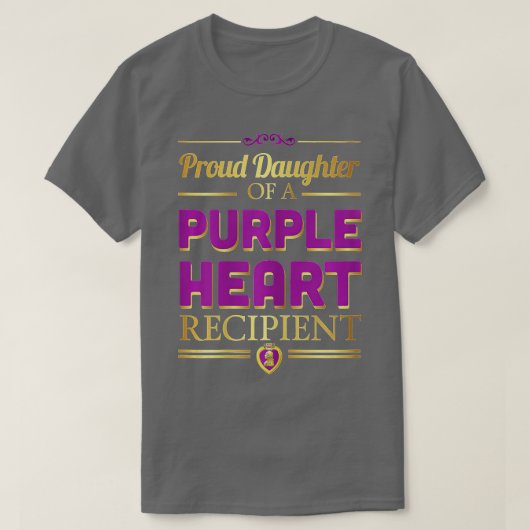 Proud-dochter van een Paarse hartontvanger Militar T-shirt (Design voorkant)