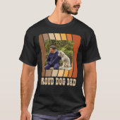 Proud Dog Dad Custom Foto Retro Zonsondergang T-shirt (Voorkant)