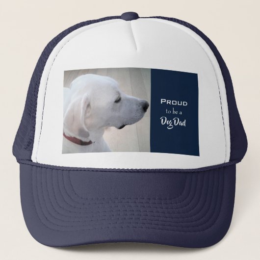 Proud Dog Dad Cute White Labrador Mix Dog profiel Trucker Pet (Voorkant)