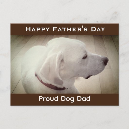 Proud Dog Dad Dark Brown Briefkaart (Voorkant)