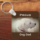 Proud Dog Dad Dark Brown Sleutelhanger (Voorkant)