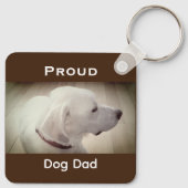 Proud Dog Dad Dark Brown Sleutelhanger (Achterkant)