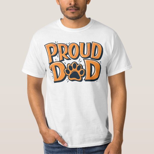 Proud Dog Dad Paw T-shirt (Voorkant)