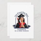 Proud Dog Mum is een Senior - Custom Afstuderen Feestdagenkaart (Voorkant / Achterkant)