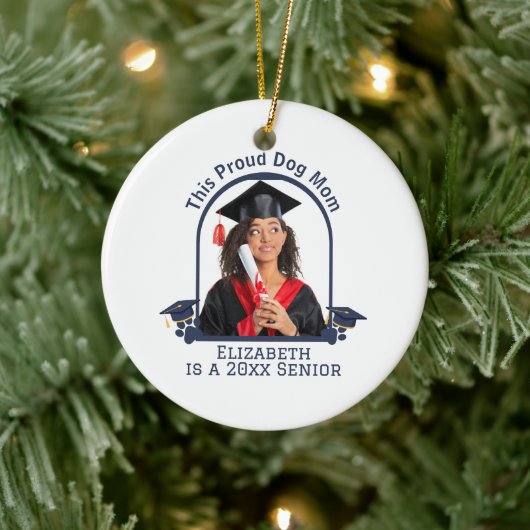 Proud Dog Mum is een Senior - Custom Afstuderen Keramisch Ornament (Boom)