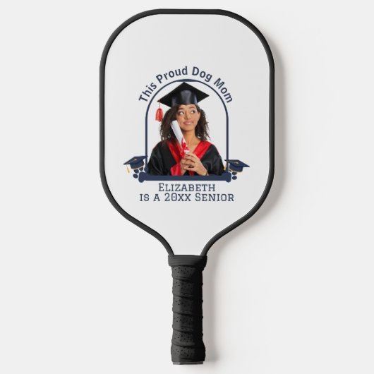 Proud Dog Mum is een Senior - Custom Afstuderen Pickleball Paddle (Voorkant)